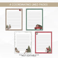trendy christmas patterns lined stationery set